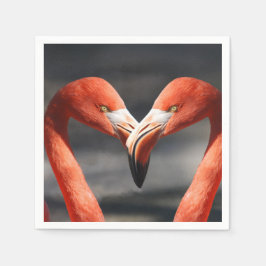 Flamingo för Alla Hjärtans Dag Pappersservett