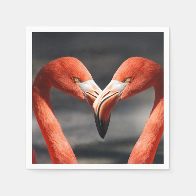 Flamingo för Alla Hjärtans Dag Pappersservett (Framsidan)