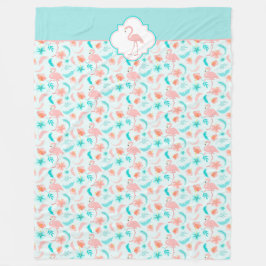 Flamingo för hibiskusmönsterrosor fleecefilt