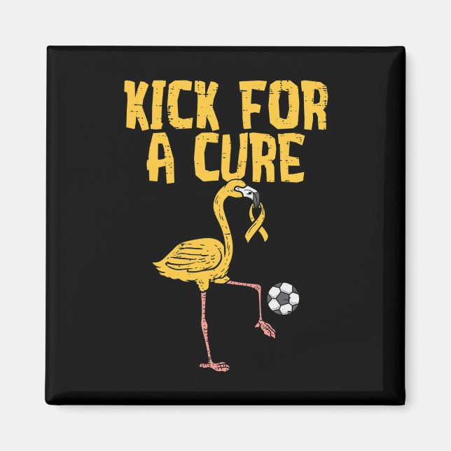 Flamingo Fotbollspark För Ett Botemedel Barncancer Magnet (Framsidan)