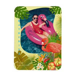 Flamingo Foto Tropisk Gul Magnet
