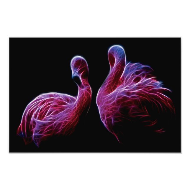 Flamingo Fractal Fototryck (Framsidan)