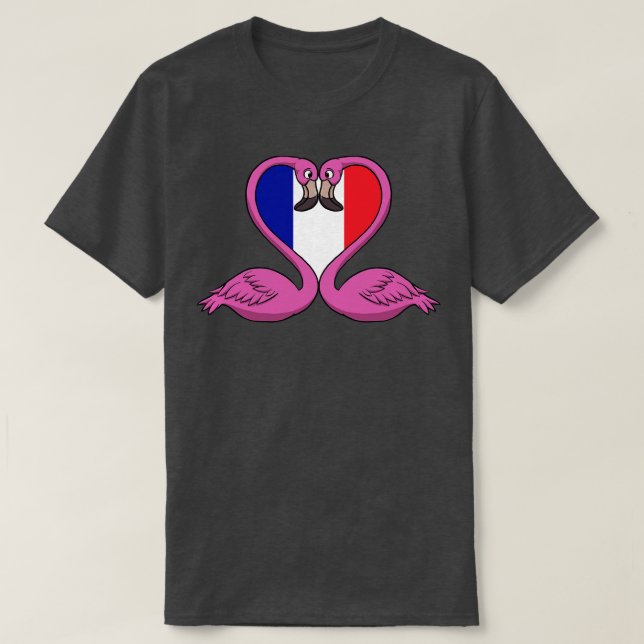 Flamingo Frankrike T Shirt (Design framsida)