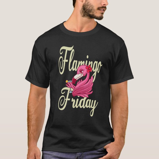 Flamingo Fredag T Shirt (Framsida)