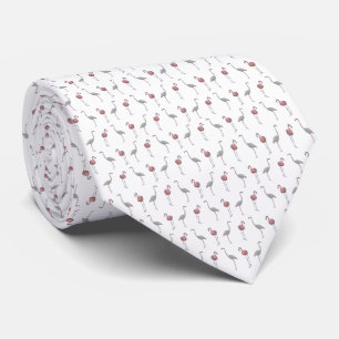 Flamingo Frenzy Tie (vit) Slips