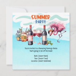 Flamingo Funny design för party Spara Datumet