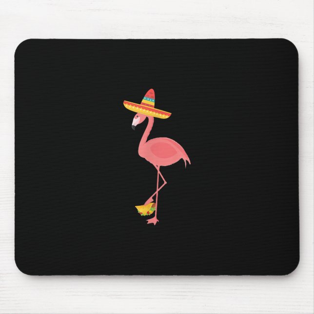Flamingo Funny Mexican Food Taco Älskare Gift Musmatta (Framsidan)