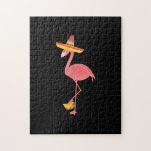 Flamingo funny mexikansk matTaco Älskare Gift Pussel
