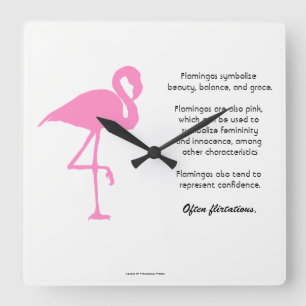 Flamingo Fyrkantig Klocka