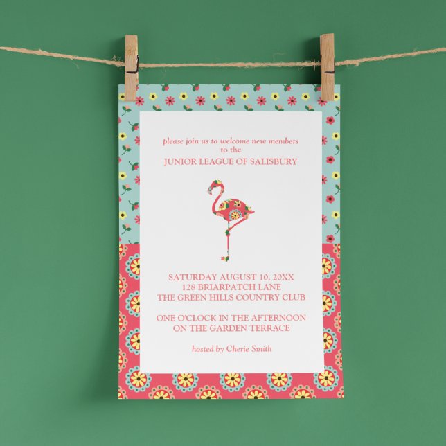 Flamingo Garden Party-inbjudningar Inbjudningar (Skapare uppladdad)