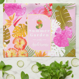 Flamingo Garden Rosa Kökshandduk