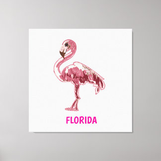 Flamingo gemalter pinker Flamingo  Canvastryck