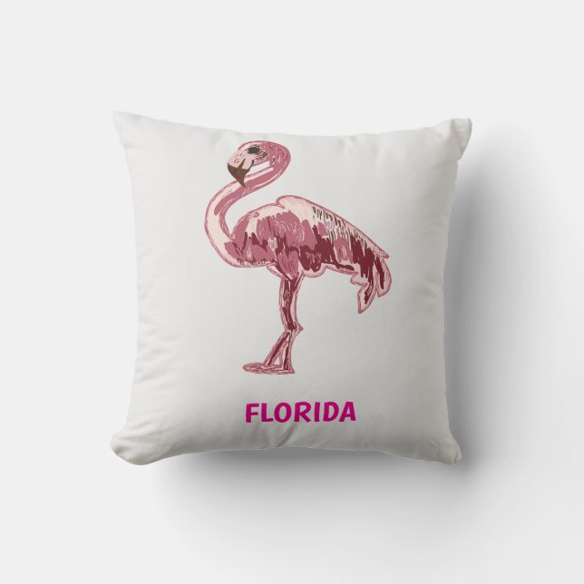 Flamingo gemalter pinker Flamingo  Kudde (Framsida)