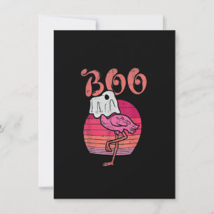 Flamingo Ghost Boo Rosa Sunset Retro Halloween Bir Inbjudningar