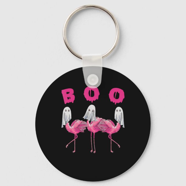 Flamingo | Ghost Flamingo Boo Halloween Costume Nyckelring (Framsida)