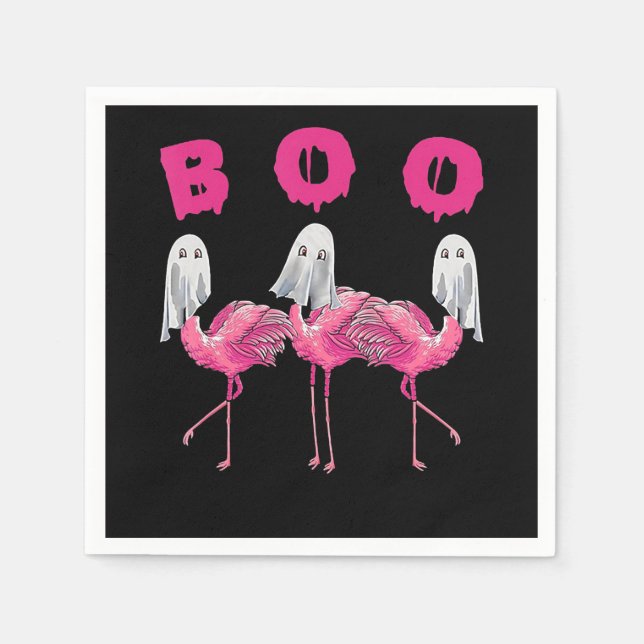 Flamingo | Ghost Flamingo Boo Halloween Costume Pappersservett (Framsidan)
