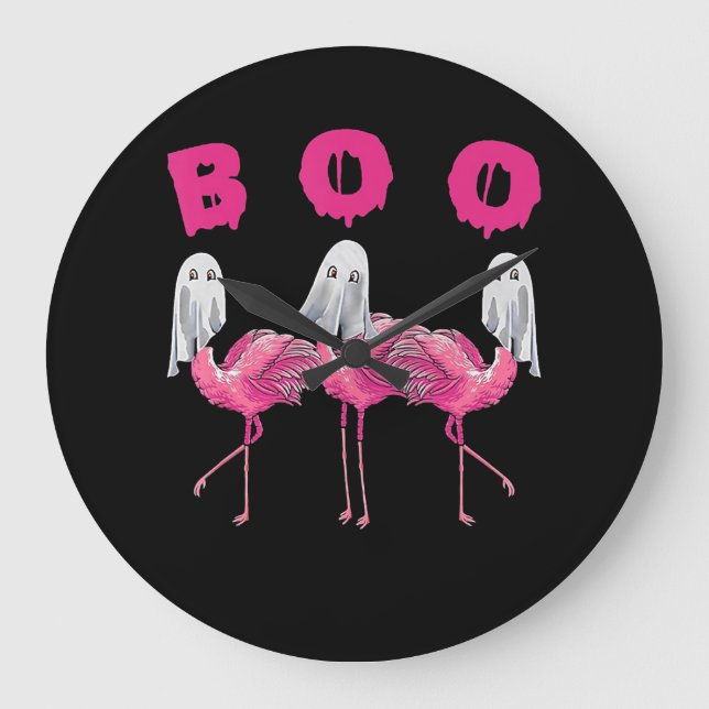 Flamingo | Ghost Flamingo Boo Halloween Costume Stor Klocka (Framsida)