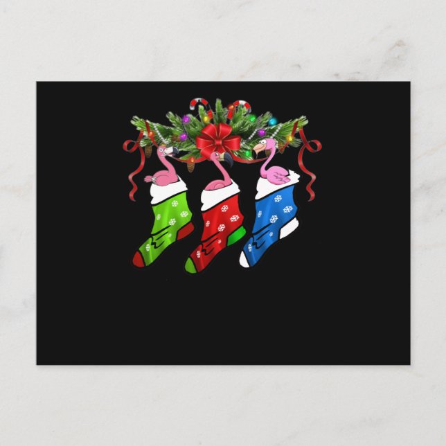 Flamingo Gift | God jul Flamingo Vykort (Framsida)