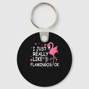 Flamingo Gift Jag bara Verkligen som Flamingo OK Nyckelring