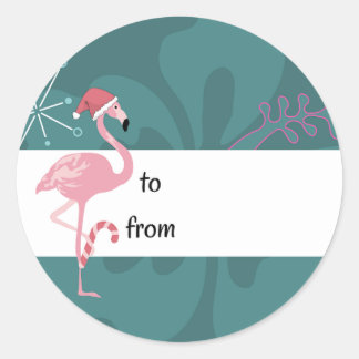 Flamingo Gift Stickers Runt Klistermärke