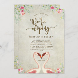 flamingo gifter sig eloping-inbjudan inbjudningar