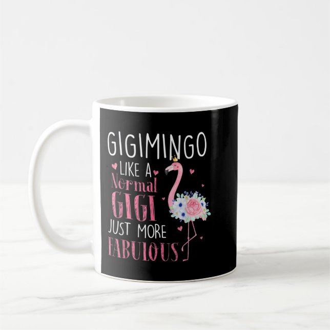 Flamingo Gigimingo som en vanlig gigi Gifts Funny Kaffemugg (Vänster)