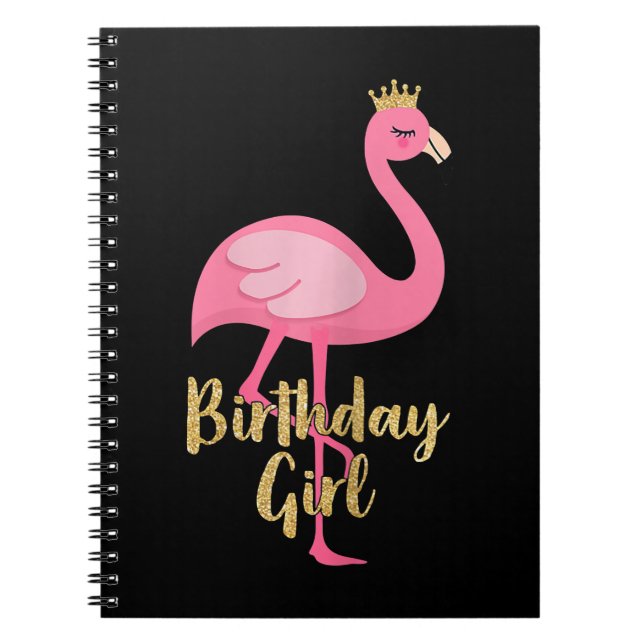 Flamingo Girl Birthday Costume Gifts Anteckningsbok (Framsidan)