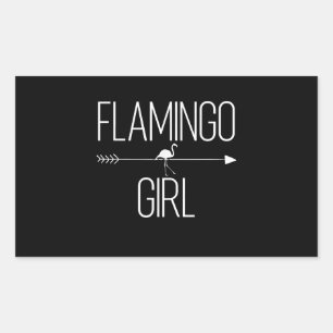 Flamingo Girl Gift for Women Bird Animal Wading Rektangulärt Klistermärke