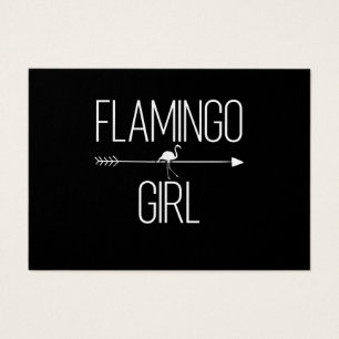 Flamingo Girl Gift for Women Bird Animal Wading Visitkort