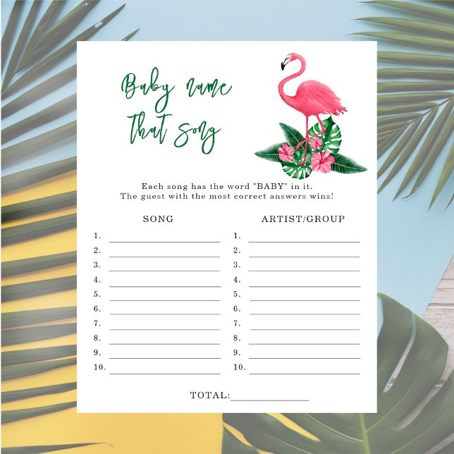 Flamingo - Gissa låten baby shower spel (Skapare uppladdad)