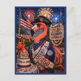 Flamingo Glad 250-årsdag Amerika 4 juli Helg Vykort