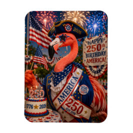 Flamingo Glad 250-årsdag Amerika 4 juli Magnet