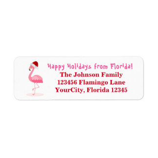 Flamingo Glad helg Florida Returadress Returadress Etikett