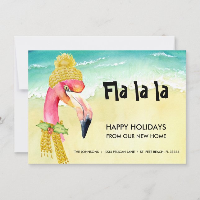 Flamingo Glad helg från vårt nya hem Meddelande (Framsida)