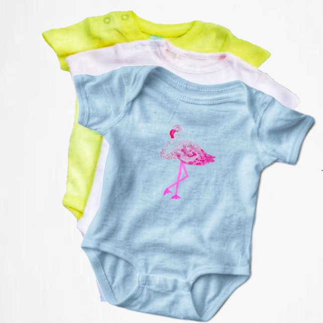 Flamingo Glory Baby Bodykostym T Shirt (Dress up your baby in this adorable, Flamingo Glory Baby Bodysuit!)