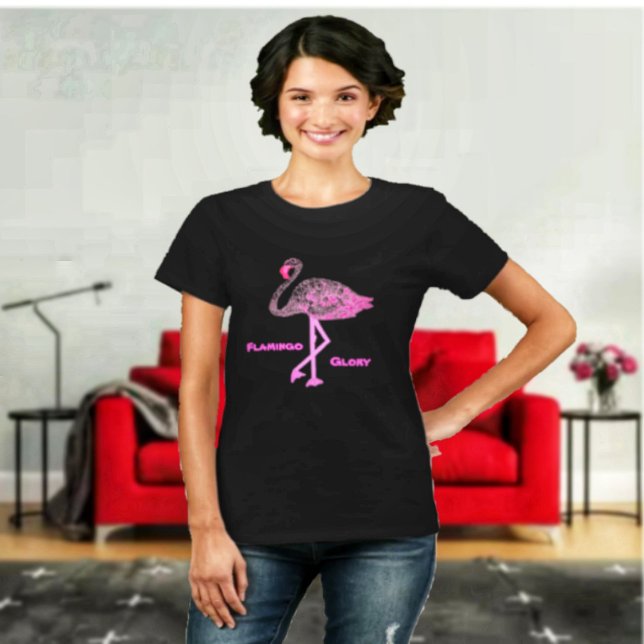Flamingo Glory T Shirt (An exotic-looking t-shirt, with style!)