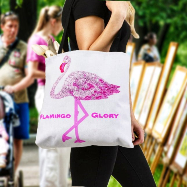 Flamingo Glory Tygkasse (A fun tote, ready for your travels!)