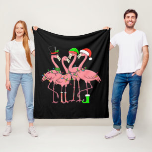 Flamingo God jul Funny Flamingo Älskare Gift Fleecefilt