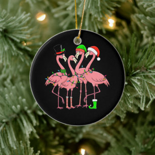 Flamingo God jul Funny Flamingo Älskare Gift Julgransprydnad Keramik