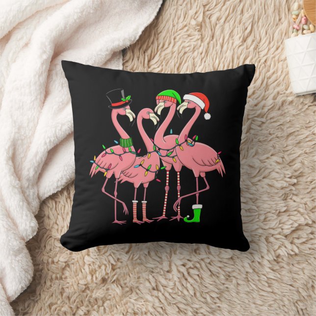 Flamingo God jul Funny Flamingo Älskare Gift Kudde (Filt)