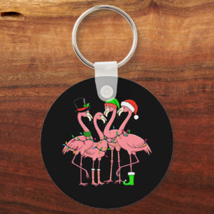 Flamingo God jul Funny Flamingo Älskare Gift Nyckelring