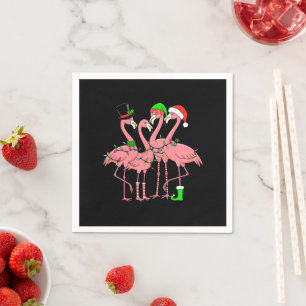 Flamingo God jul Funny Flamingo Älskare Gift Pappersservett