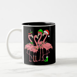 Flamingo God jul Funny Flamingo Älskare Gift Två-Tonad Mugg