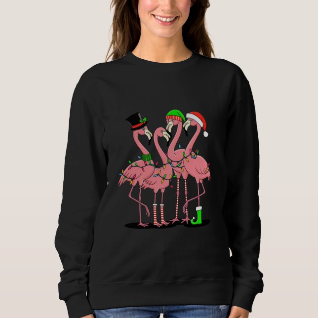Flamingo God Jul Rolig Flamingo Älskare Present T Shirt (Framsida)