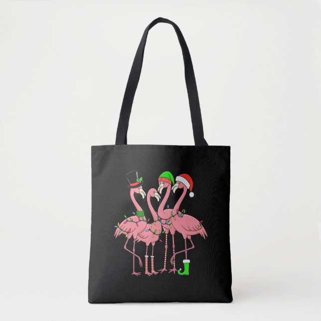 Flamingo God Jul Rolig Flamingo Älskare Present Tygkasse (Framsida)