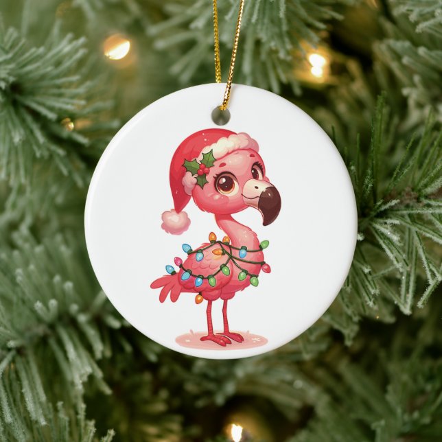 Flamingo God jul Winter Animals Flamingos Julgransprydnad Keramik (Träd)