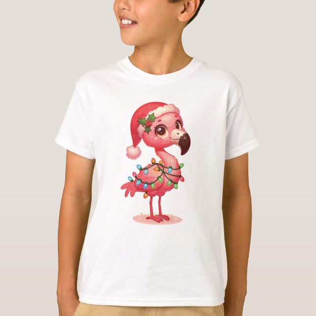 Flamingo God jul Winter Animals Flamingos T Shirt (Framsida)