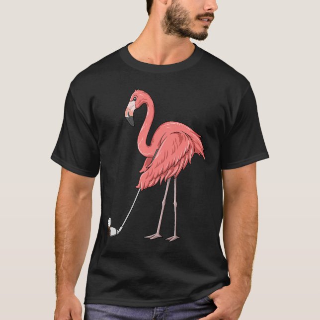 Flamingo Golf Flamingo Spela Golf Golfer T-Shirt (Framsida)