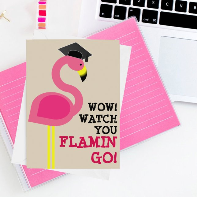 Flamingo Grad Studenten Card Kort (Skapare uppladdad)
