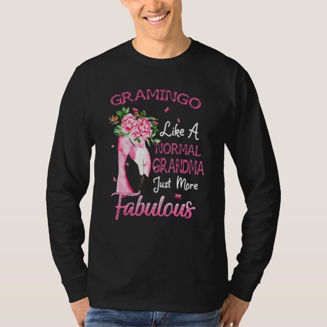 Flamingo Gramingo som en normal farmor Grammie G T Shirt (Framsida)
